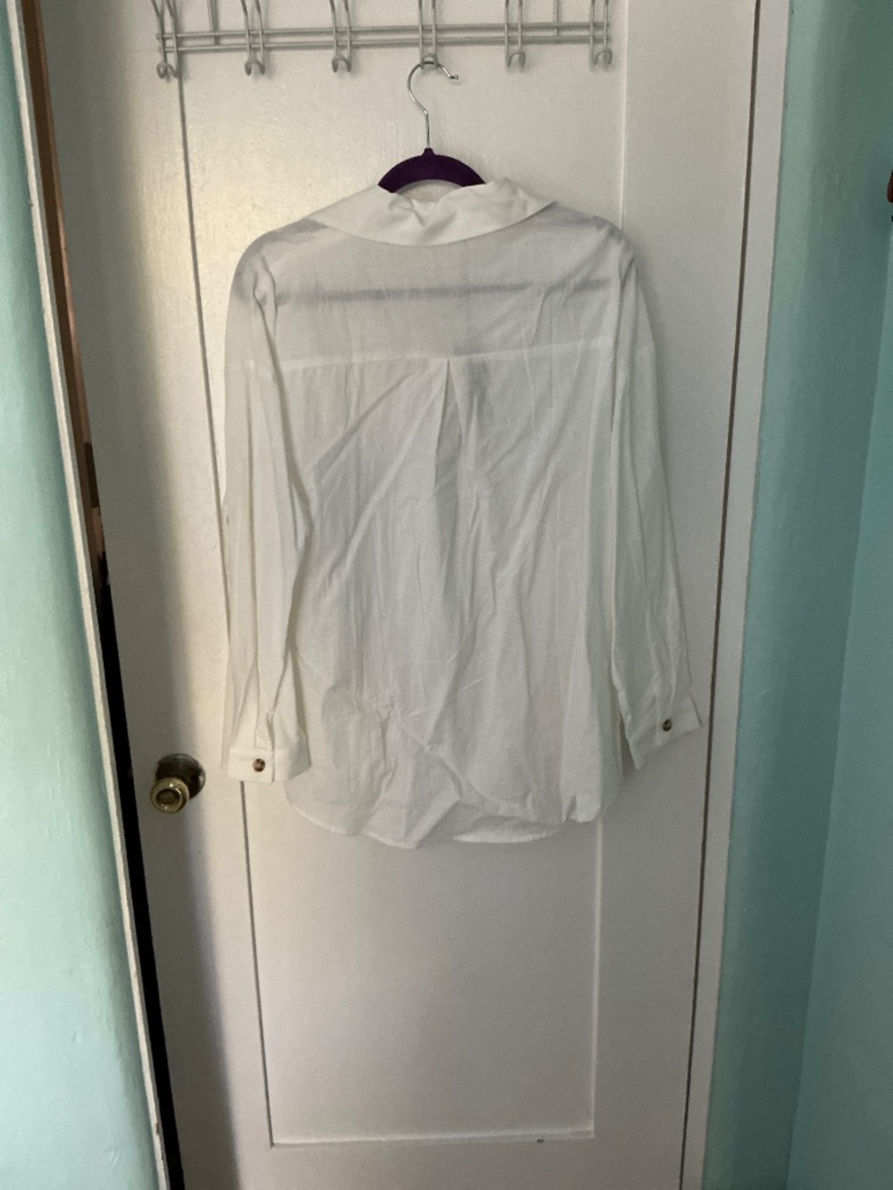 Women’s 100% Cotton White Button-Up Blouse, Size 16W NWT - Picture 4 of 4